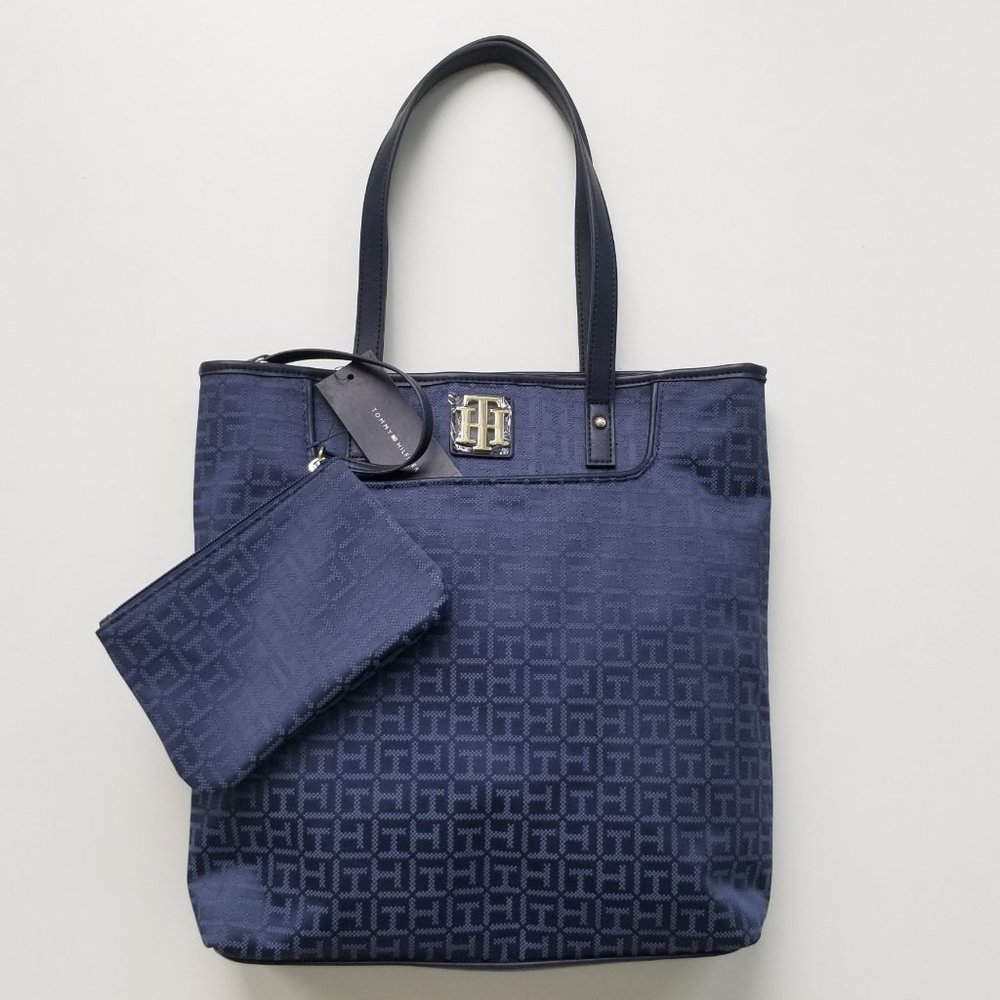 Tommy Hilfiger Large Blue Tote with Coin Pouch